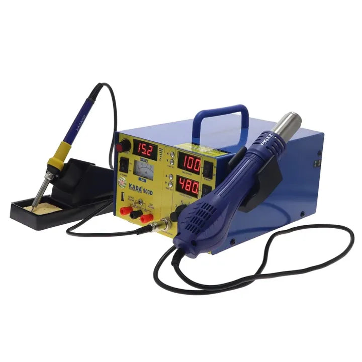 Kada 903D 3-in-1 SMD Soldering Station - Hot Air Gun, Soldering Iron, DC Power Supply