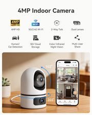360 dual lens home security camera feature close up view | Smaronics