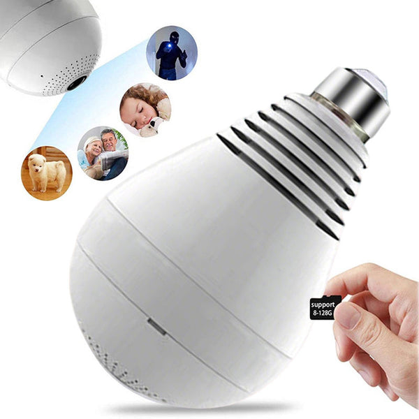 V9 WiFi Bulb Camera with 360 Degree View and Two Way Audio