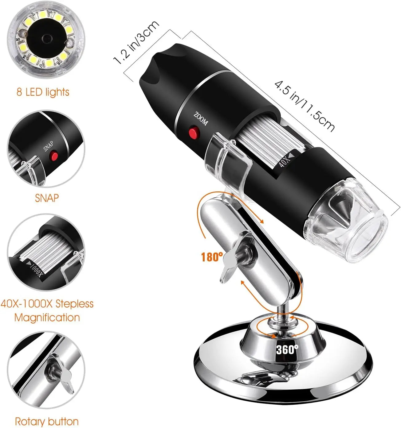 Handheld 3-in-1 Digital Microscope Camera