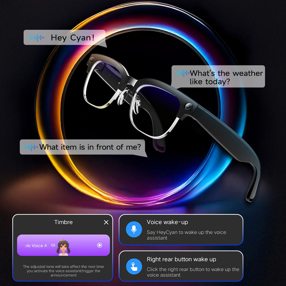 32MP AI Smart Glasses with 4K Video and Object Recognition