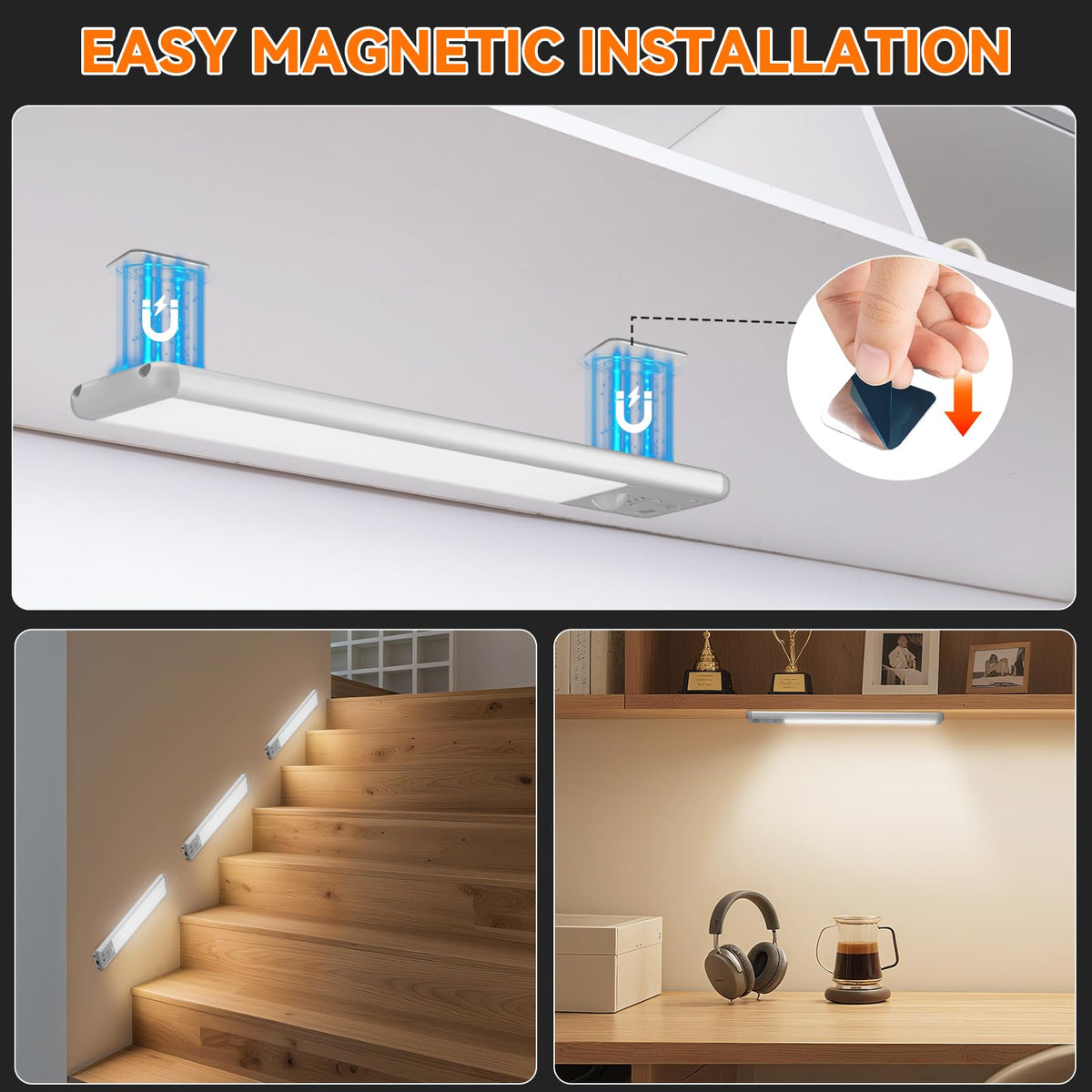 3pack 10inch motion sensor under cabinet lighting package contents vie