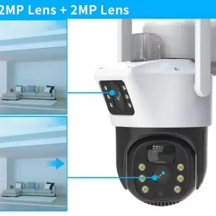 EseeCloud 4MP Dual Lens Outdoor PTZ Solar Camera - Two-Way Audio, Color Night Vision - Islamabad