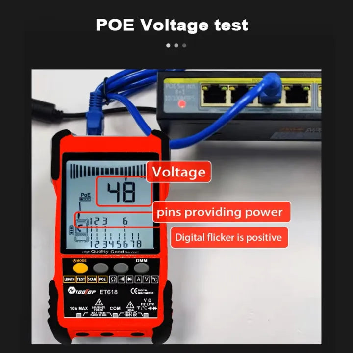 ET618 Network Cable Tester & Digital Multimeter 2-in-1