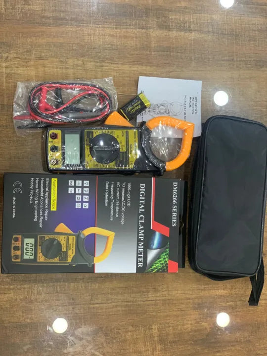 UniNIC DM6266 Digital Clamp Meter - AC/DC Voltage Current, Frequency, Temperature