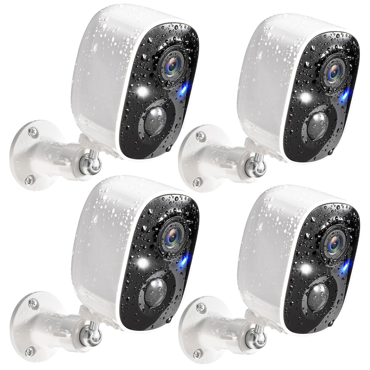 4 pack 2k ultra hd wireless outdoor security camera system front angle
