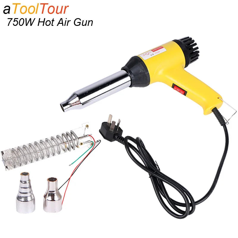 750W 220V Adjustable Plastic Hot Air Welding Gun Kit for PE, PP, PVC Welding