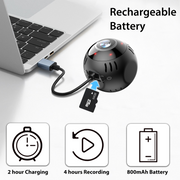 1080P Mini Wireless Camera – 180° Wide Angle, Night Vision, 800mAh