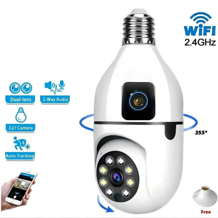 Dual lens WIFI Bulb Fisheye Camera 4MP