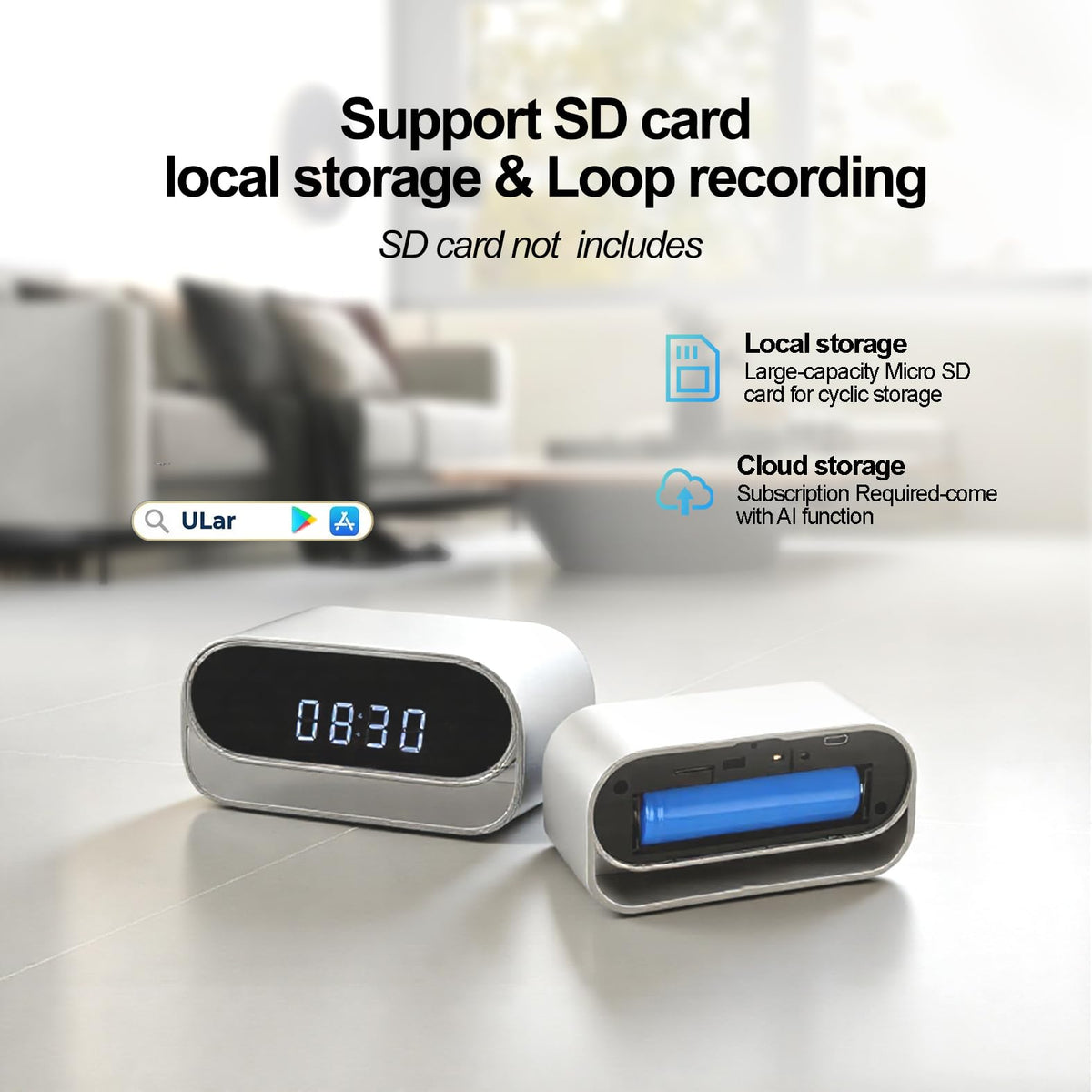 4K Clock Camera with Night Vision feature close up view | Smaronics