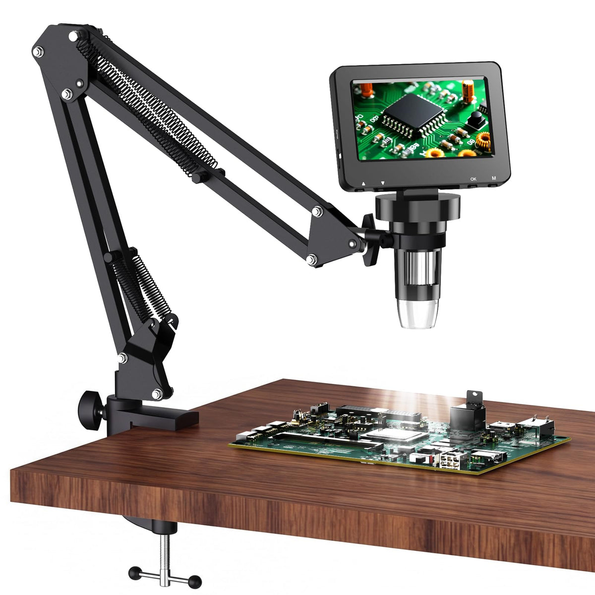 5" LCD Digital Soldering Microscope with C-Clamp