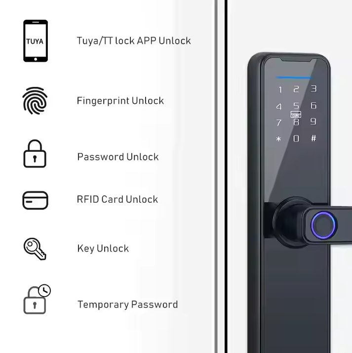 Lock Smart Door Lock - Fingerprint, Password, RFID, App Unlock