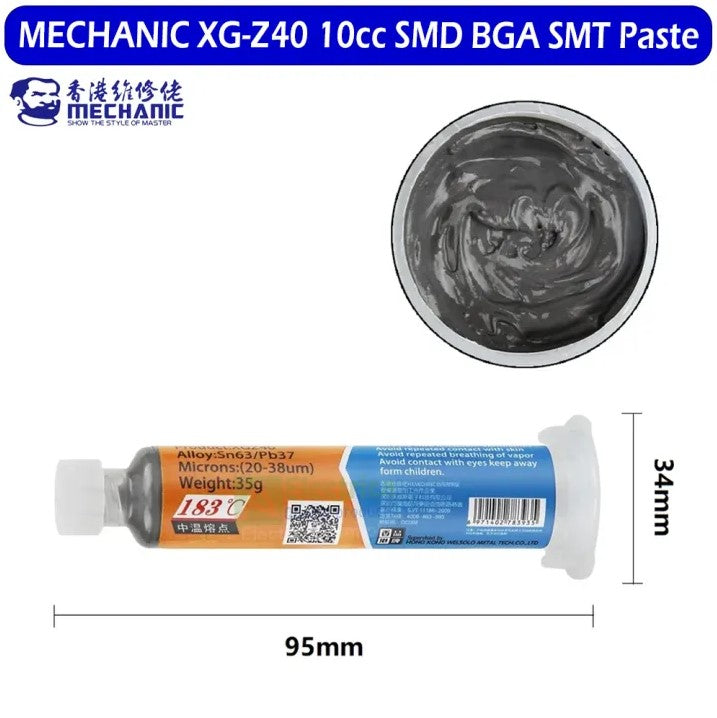 MECHANIC XG-Z40 10cc SMD BGA SMT Solder Paste (Syringe) - 183°C