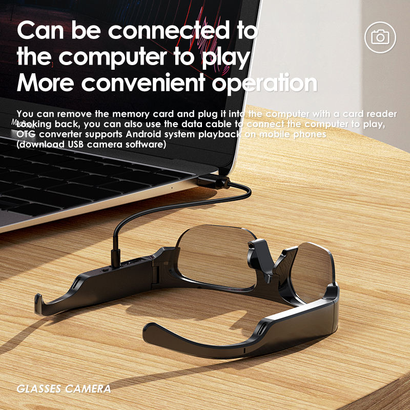 2K Outdoor Video Camera Glasses for Sports and Driving