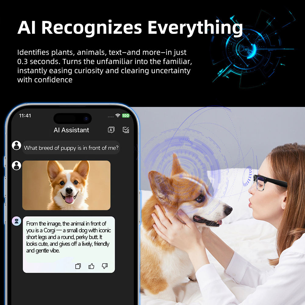 32MP AI Smart Glasses with 4K Video and Object Recognition