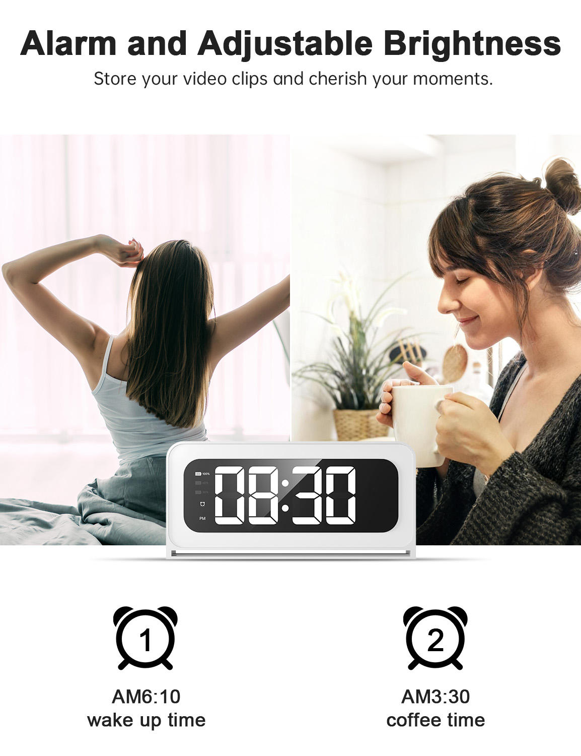 Smart Table Clock Camera – 1080P WiFi Motion Detection