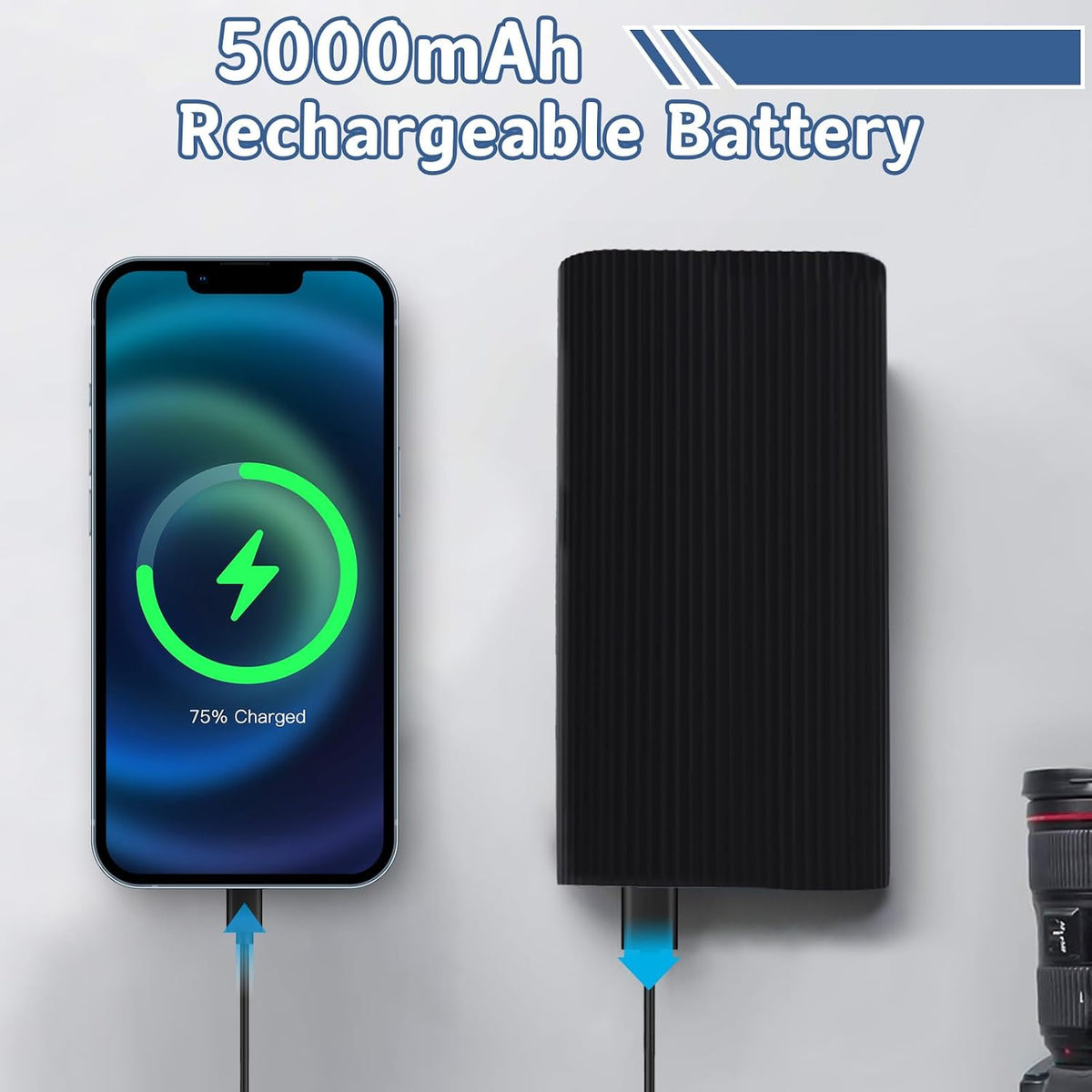 HKFUG H6 Power Bank WiFi IP Camera, Dual Band 1080P