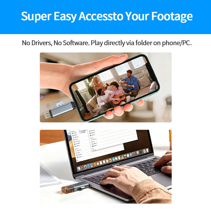 Split Cable Mini Camcorder with 90 Degree Wide Angle Lens