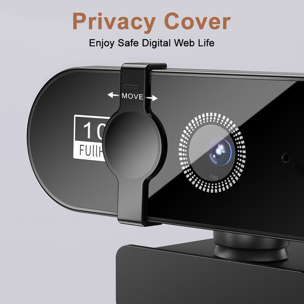 1080P USB Webcam with Autofocus, Microphone and Privacy Cover