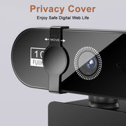 1080P USB Webcam with Autofocus, Microphone and Privacy Cover