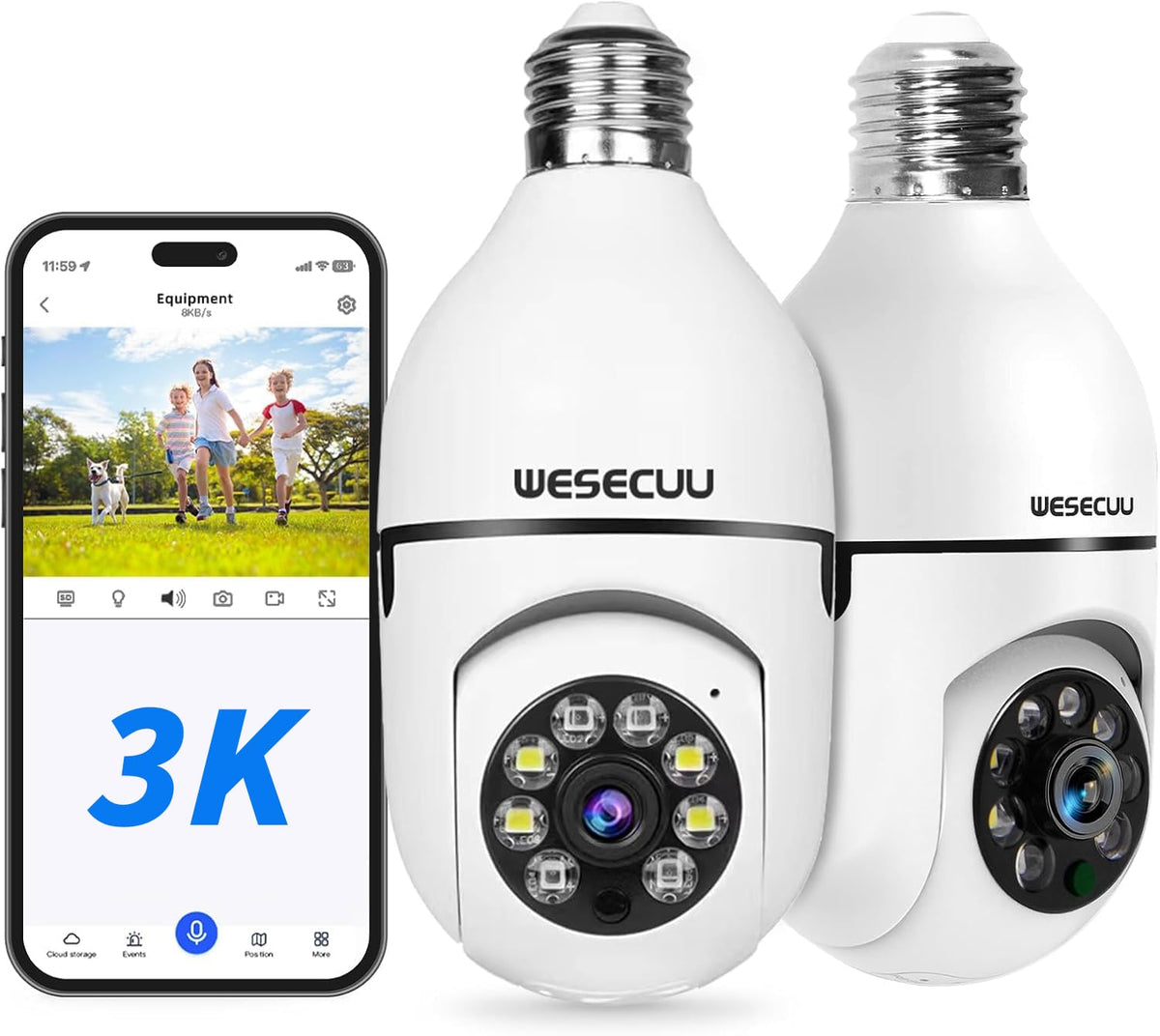 5G & 2.4G Dual Band Outdoor Security Light Bulb Camera image 9