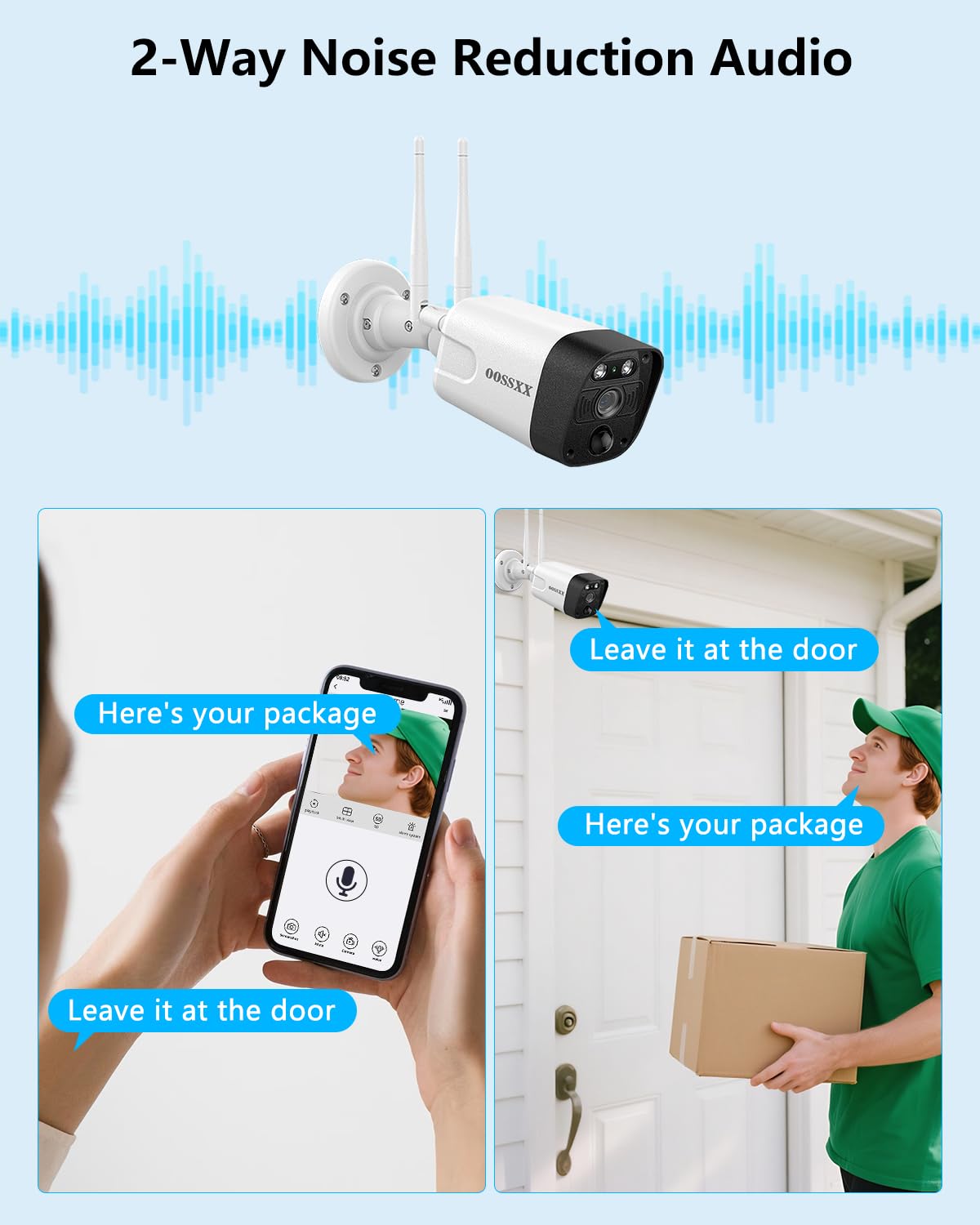 5mp wireless wifi outdoor security camera system side profile product