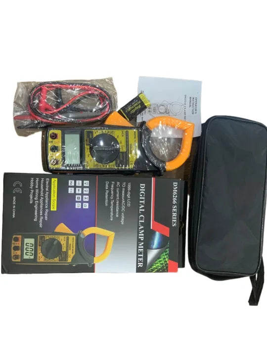 UniNIC DM6266 Digital Clamp Meter - AC/DC Voltage Current, Frequency, Temperature