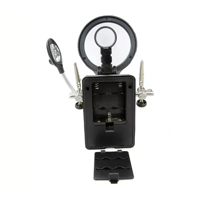 TE-800 Helping Hand Soldering Stand with Magnifying Glass & LED
