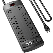 6 Ft Extension Cord Power Strip front angle | Smaronics