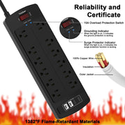 6 Ft Extension Cord Power Strip package contents view | Smaronics