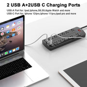 6 Ft Extension Cord Power Strip side profile | Smaronics