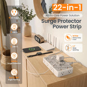 6 FT Surge Protector Power Strip rear design | Smaronics