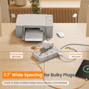 6 ft surge protector power strip side profile product view | Smaronics
