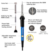 60W Adjustable Temperature Soldering Iron Kit rear design | Smaronics