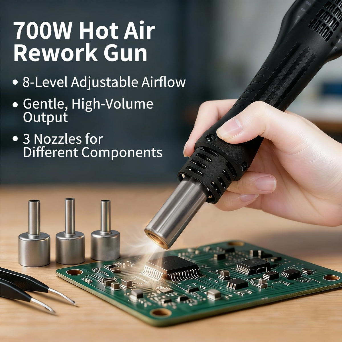 60W Digital Soldering Station side profile | Smaronics