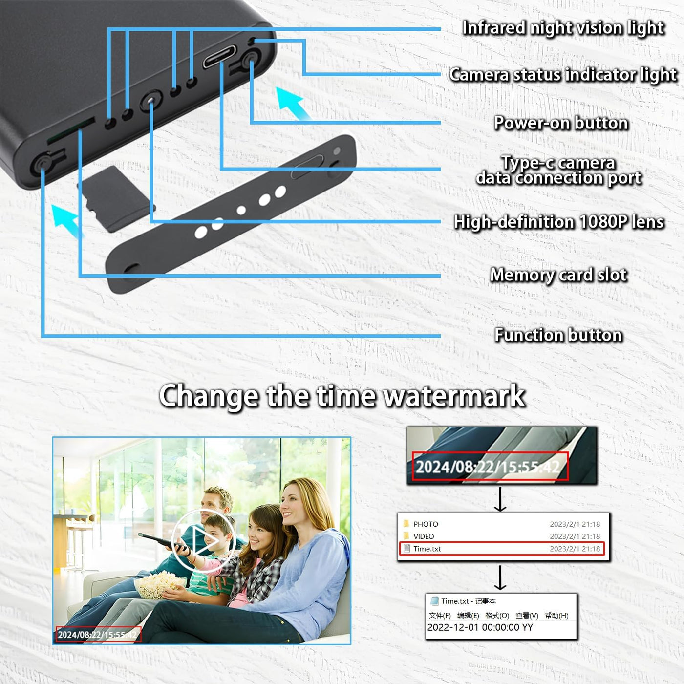 AXK9 10000mAh Power Bank Spy Camera