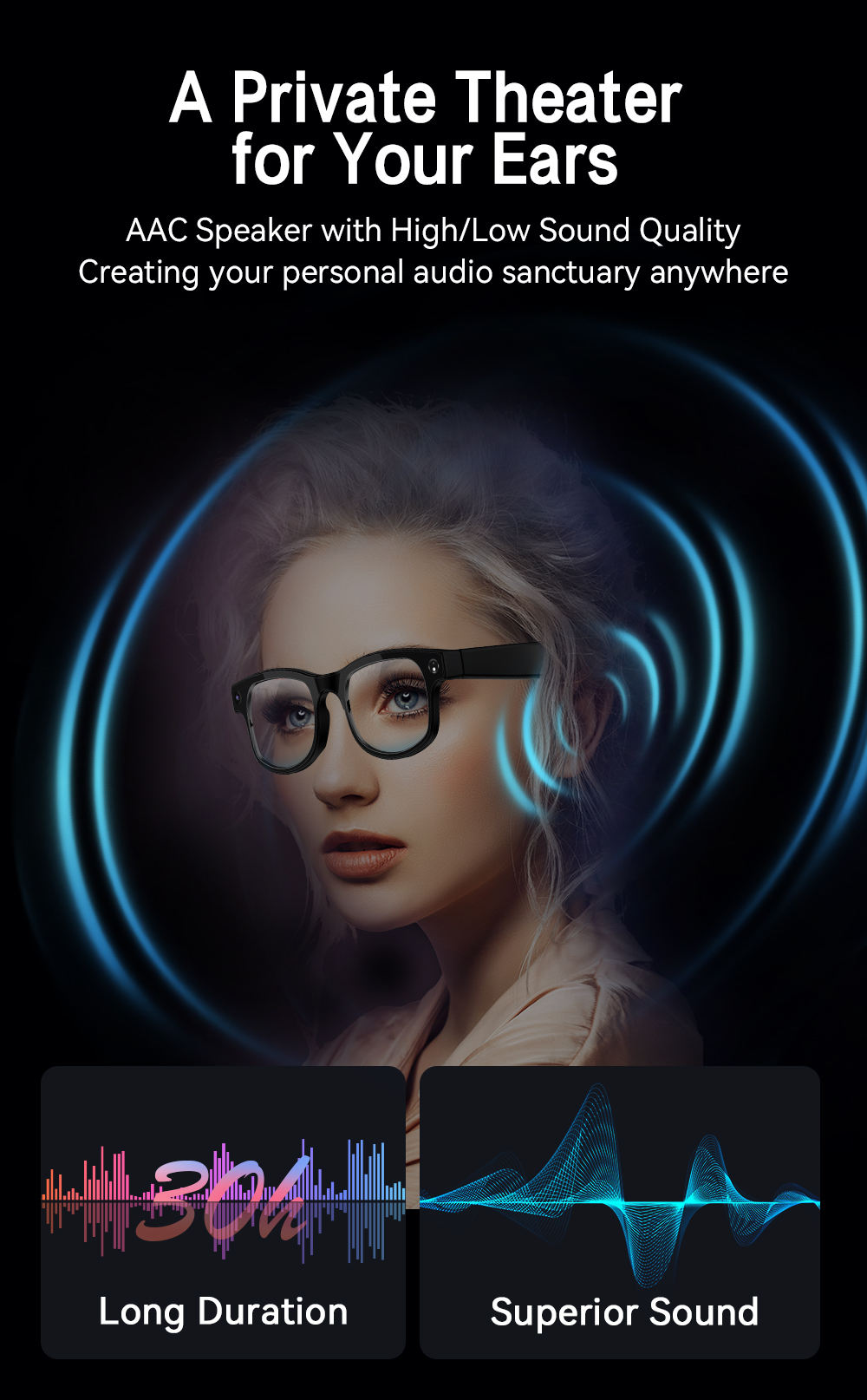 G2 Smart AI Photo Glasses with IP67 Waterproof and 32GB