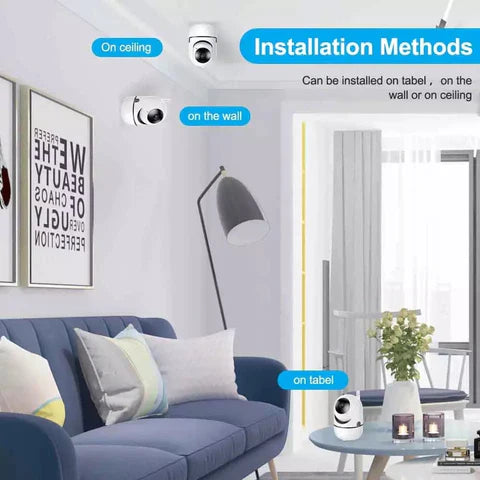 1080P WiFi PTZ Smart Camera - 355° Pan, 110° Tilt, Two-Way Audio