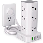 6FT Power Strip Tower Surge Protector front angle | Smaronics