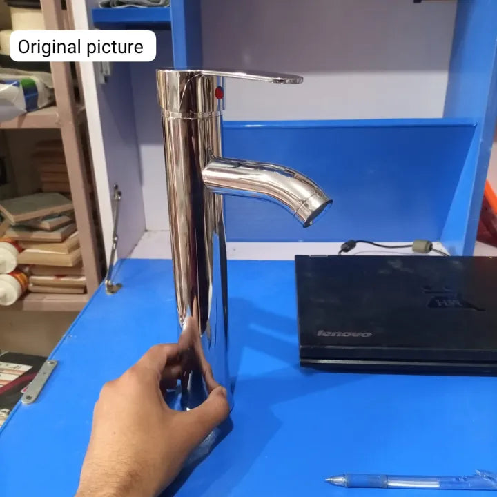 Modern Chrome Single Lever Bathroom Faucet - Deck Mounted