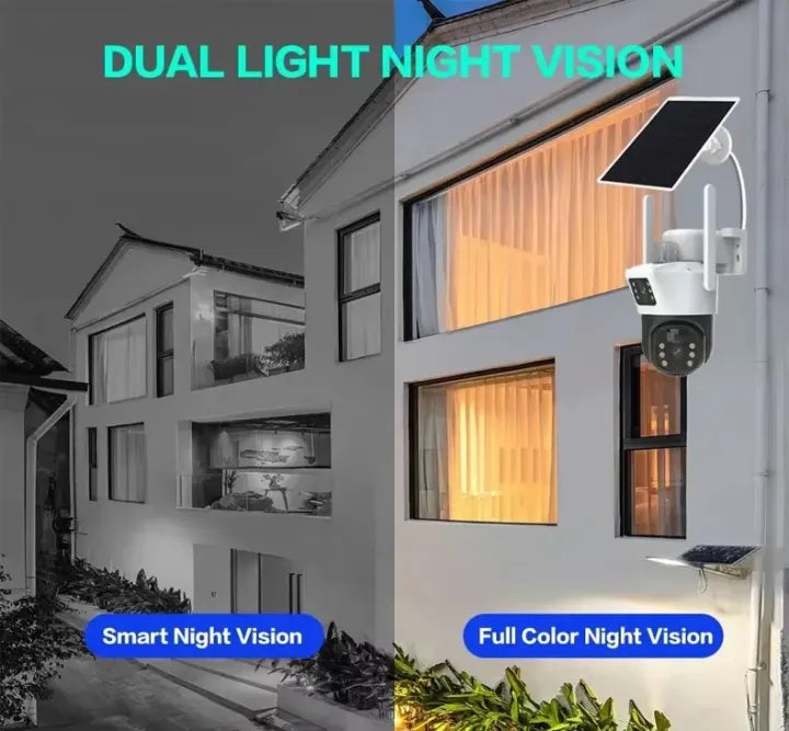 EseeCloud 4MP Dual Lens Outdoor PTZ Solar Camera - Two-Way Audio, Color Night Vision - Islamabad