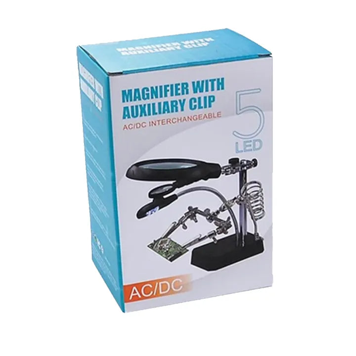 TE-800 Helping Hand Soldering Stand with Magnifying Glass & LED