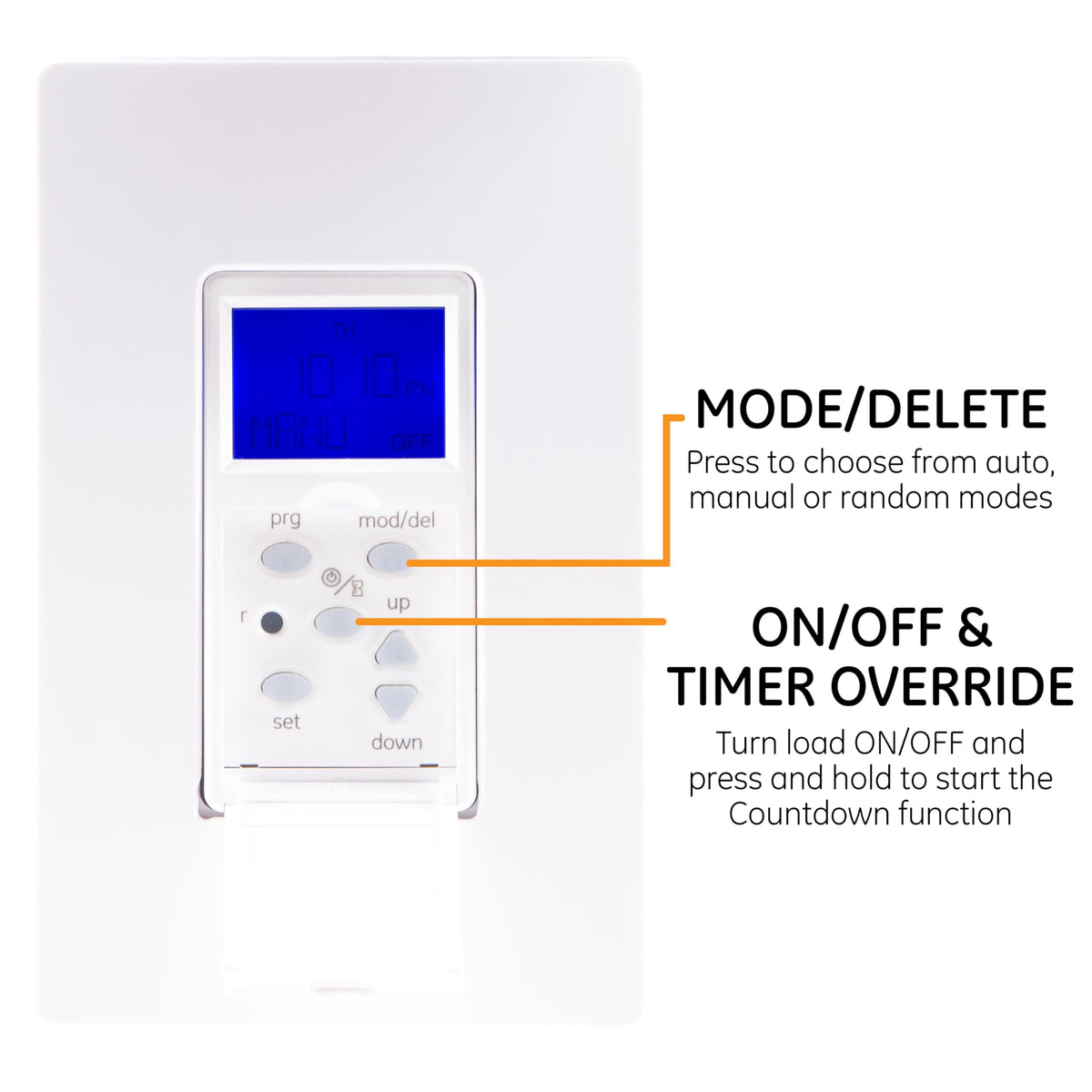 7-Day In-Wall Digital Timer Switch side profile | Smaronics