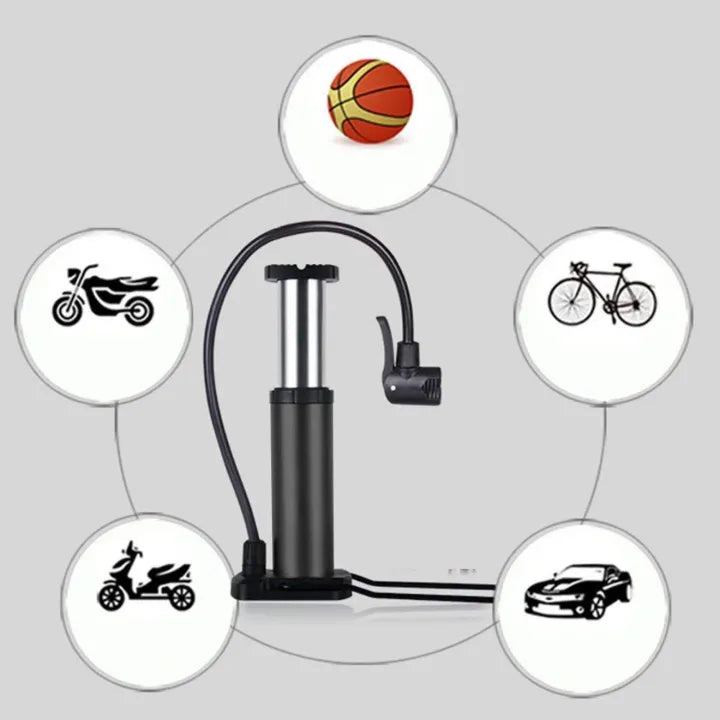 Portable Mini Bike Pump - High Pressure Tire Inflator for Bikes, Cars, Balls