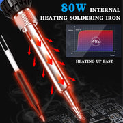 80W Adjustable Temperature Soldering Iron Kit image 2