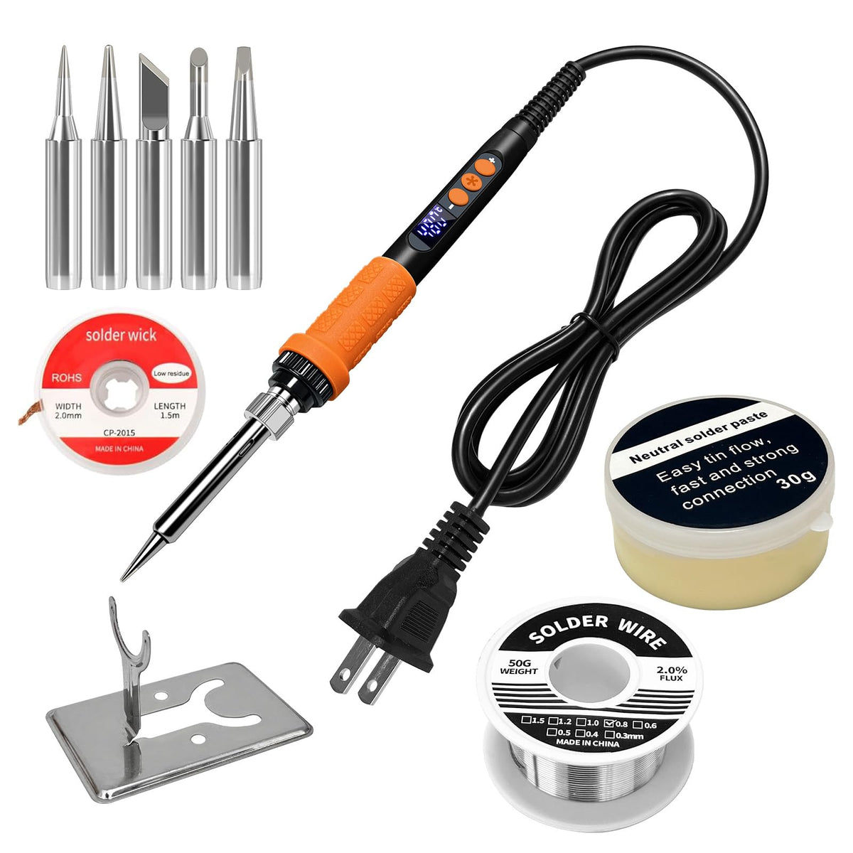 80W Adjustable Temperature Soldering Iron Kit image 9