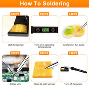 80w lcd soldering iron kit adjustable temp 180 520 real usage product