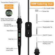 80w lcd soldering iron kit adjustable temp 180 520 rear design product