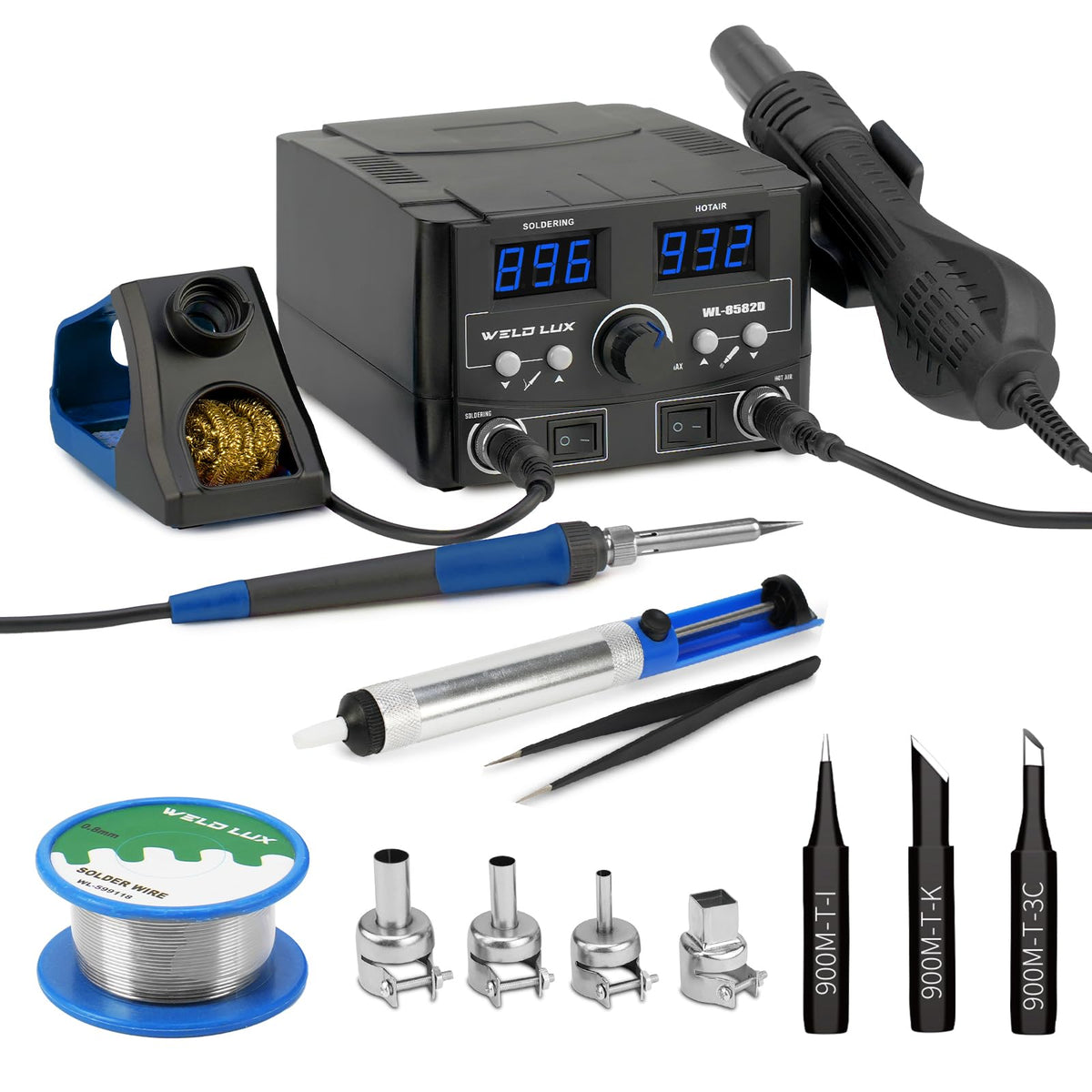 820W Digital Soldering Station Kit front angle | Smaronics