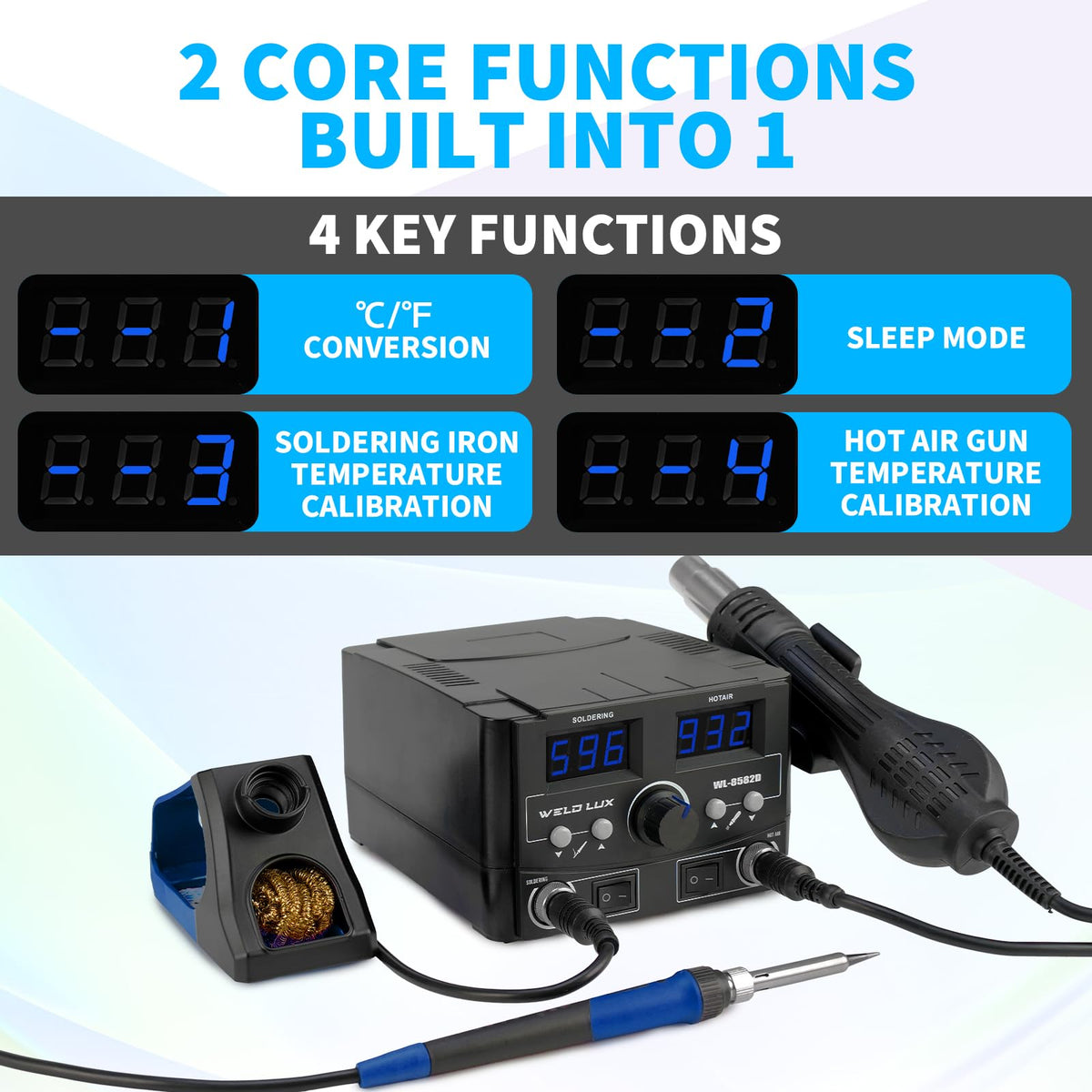 820W Digital Soldering Station Kit rear design | Smaronics